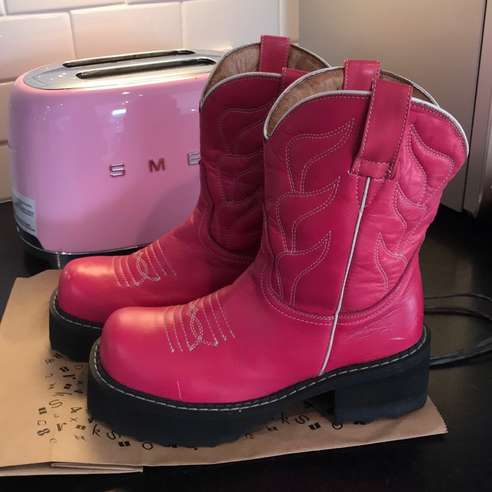 Hot Pink Platform Fluevog Boots